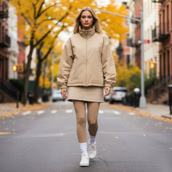 Naf Naf Paris Beige A-Line Mini Skirt - Picture 3 of 13